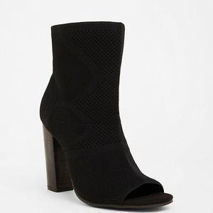 Torrid BLACK STRETCH KNIT PEEP TOE BOOTIE